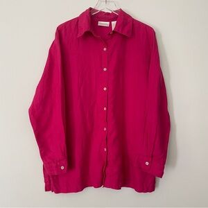 Lucy Perida Shirt Womens Extra Large Linen Tunic Shell Buttons Casual Lagenlook